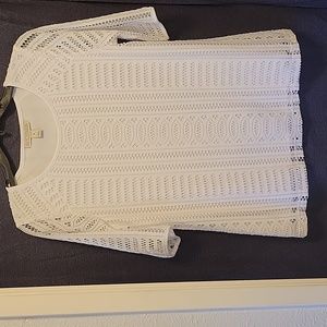 *3/$18 Dana Buchman Women's white eyelet blouse size small